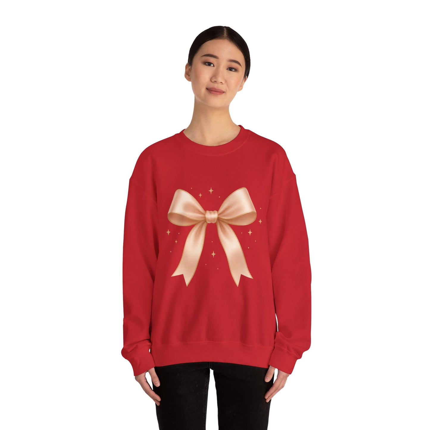 Soft Girl Christmas Bow Sweatshirt – Cozy Luxe Holiday Pullover