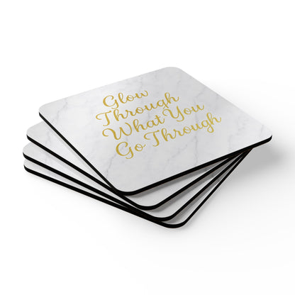 Glow Through What You Go Through – Marble & Gold Coaster Set (4-Pack)