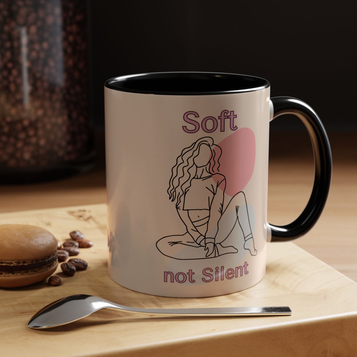 Soft Not Silent Mug – Empowering Aesthetic Coffee Cup (Pink or Black Handle)