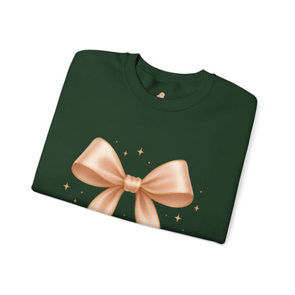 Soft Girl Christmas Bow Sweatshirt – Cozy Luxe Holiday Pullover