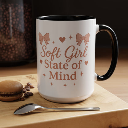 Soft Girl Coffee Mug | Cute Accent Cup, Cozy Home Decor, Girly Gift for Her, Aesthetic Drinkware for Coffee & Tea Lovers