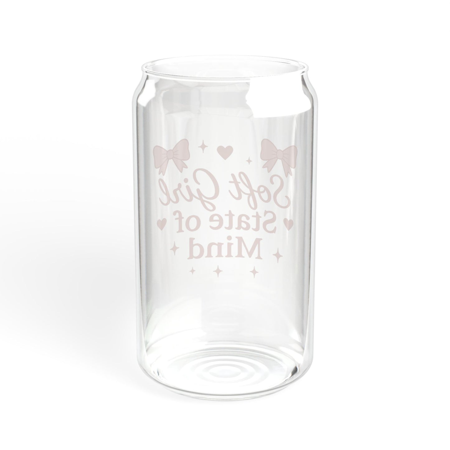 Soft Girl State of Mind Glass Cup with Bamboo Lid & Straw