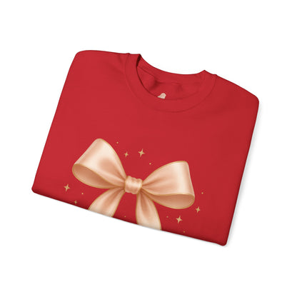 Soft Girl Christmas Bow Sweatshirt – Cozy Luxe Holiday Pullover