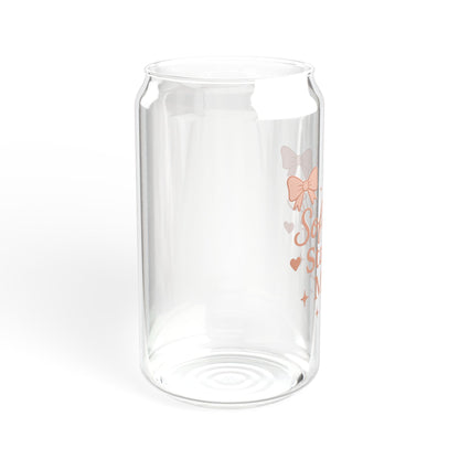 Soft Girl State of Mind Glass Cup with Bamboo Lid & Straw