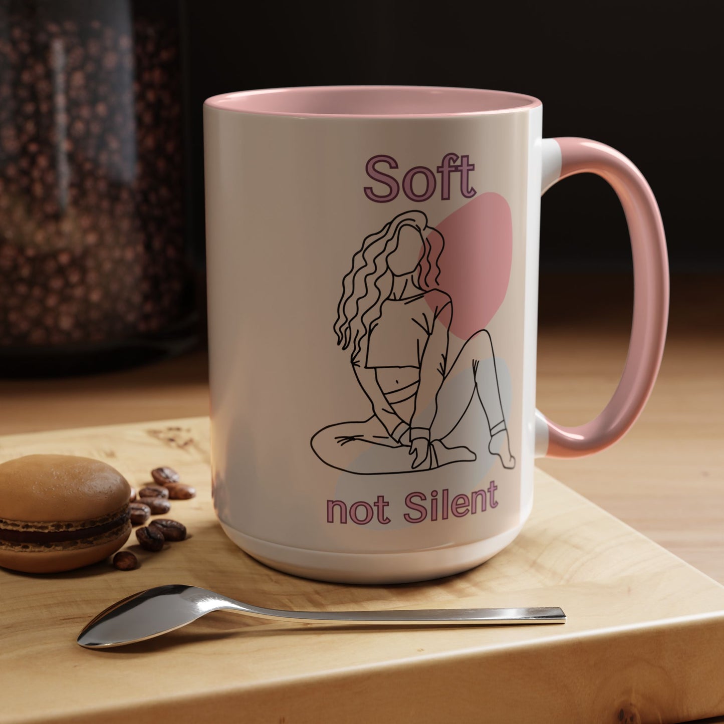 Soft Not Silent Mug – Empowering Aesthetic Coffee Cup (Pink or Black Handle)