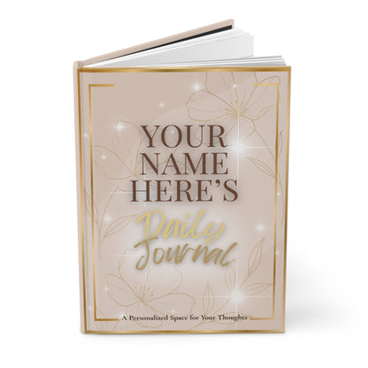 Glamorous Personalized Journal Floral Design with Sparkles | Great Gift for Birthdays and Holidays