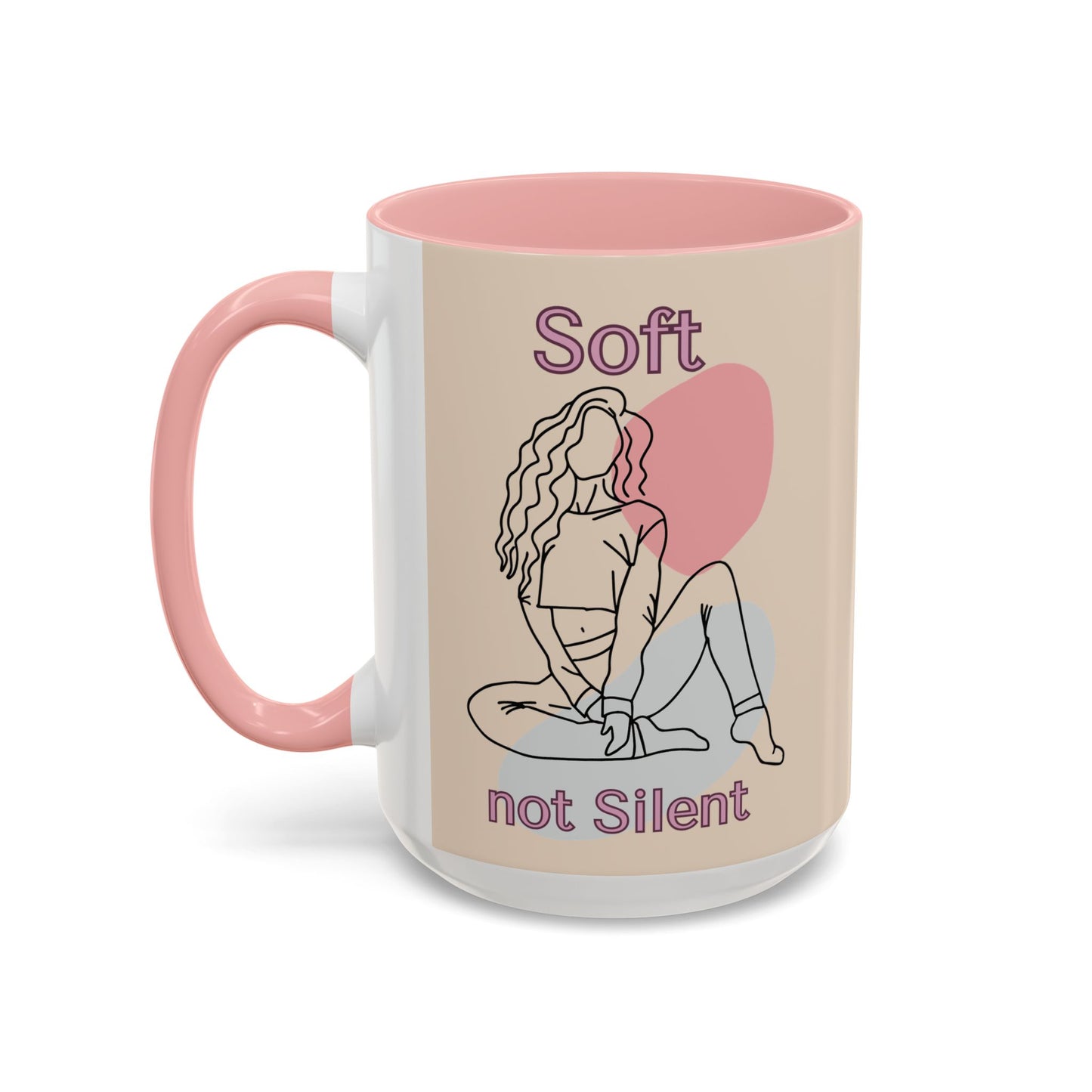 Soft Not Silent Mug – Empowering Aesthetic Coffee Cup (Pink or Black Handle)