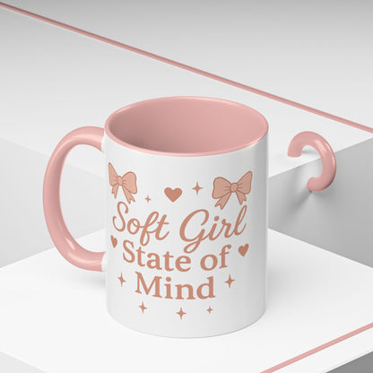 Soft Girl Coffee Mug | Cute Accent Cup, Cozy Home Decor, Girly Gift for Her, Aesthetic Drinkware for Coffee & Tea Lovers
