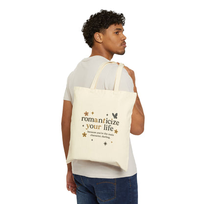 Tote Bag - Romanticize Your Life - Canvas Tote Bag in Natural and Black