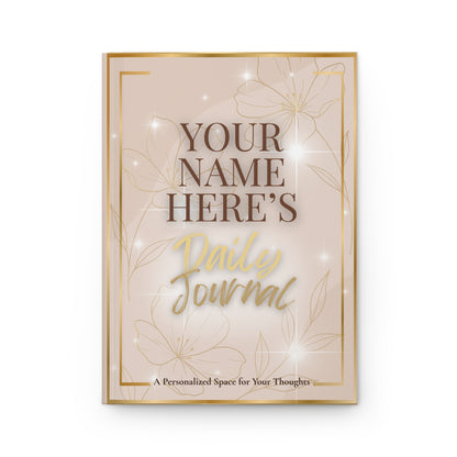 Glamorous Personalized Journal Floral Design with Sparkles | Great Gift for Birthdays and Holidays