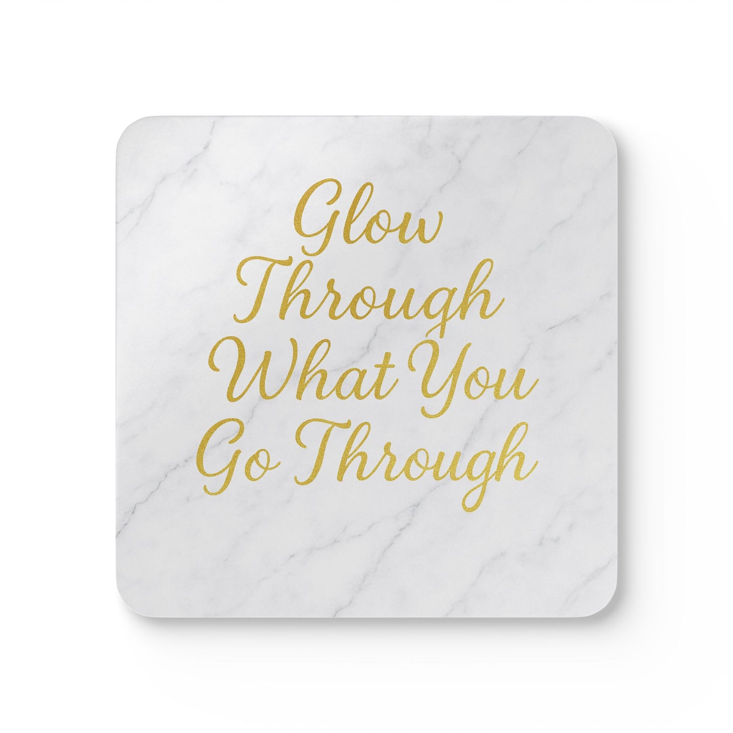 Glow Through What You Go Through – Marble & Gold Coaster Set (4-Pack)