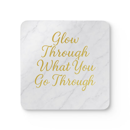 Glow Through What You Go Through – Marble & Gold Coaster Set (4-Pack)