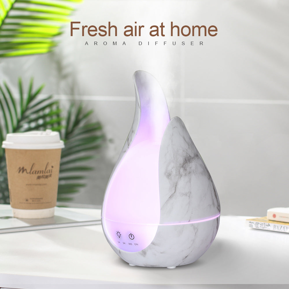 Soft Glow Wood/Marble Aroma Diffuser - Luxury Ultrasonic Humidifier