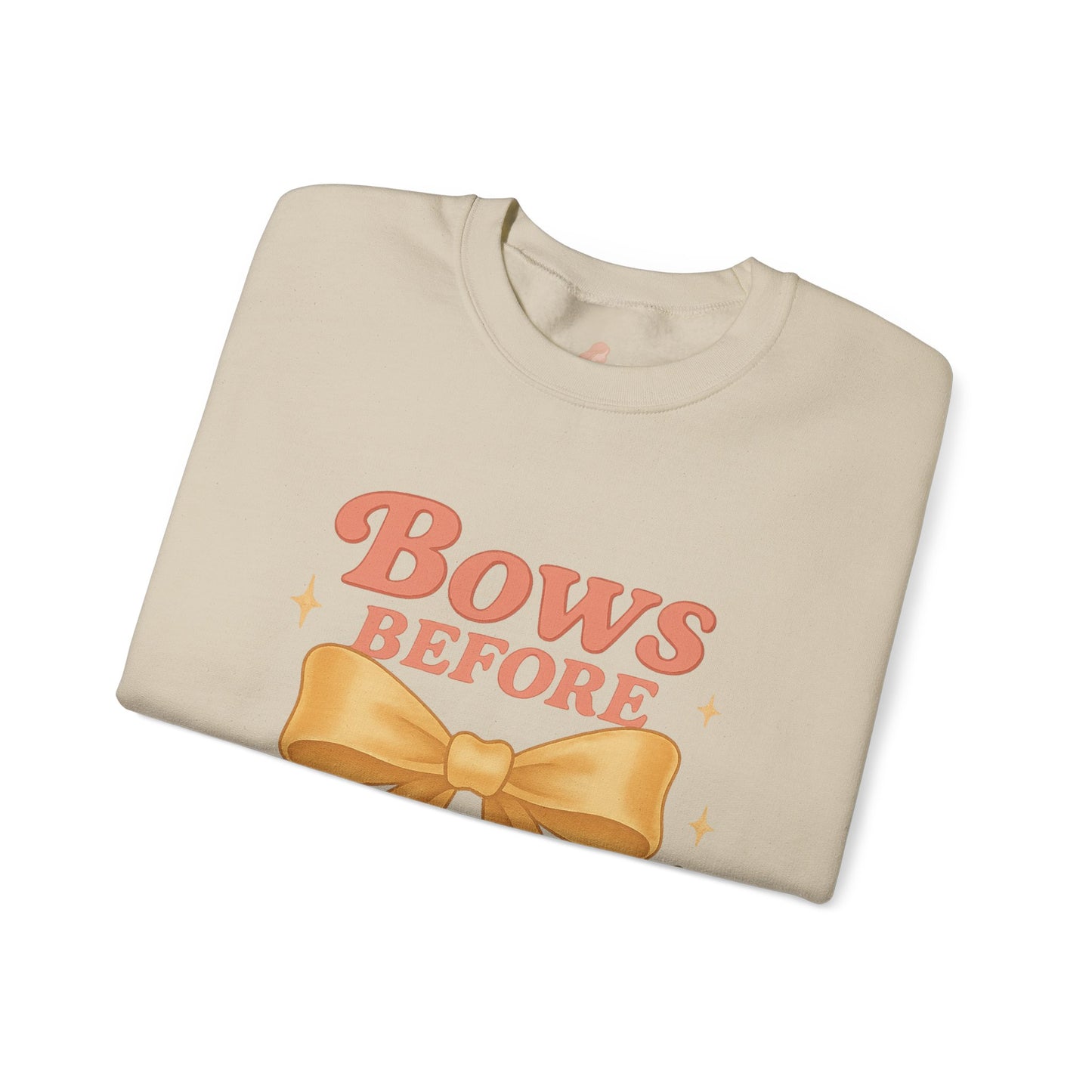 Bows Before Bros Christmas Sweatshirt | Soft Girl Christmas Crewneck | Cozy Festive Pullover for Women