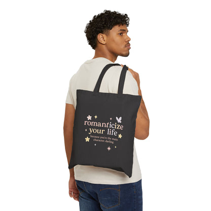 Tote Bag - Romanticize Your Life - Canvas Tote Bag in Natural and Black
