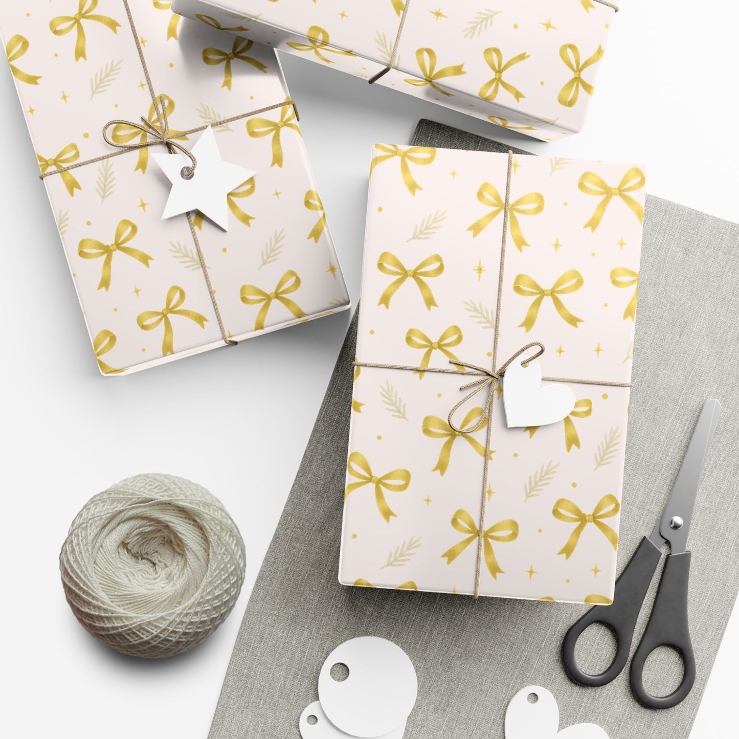 Soft Girl Christmas Wrapping Paper – Blush & Gold Holiday Gift Wrap