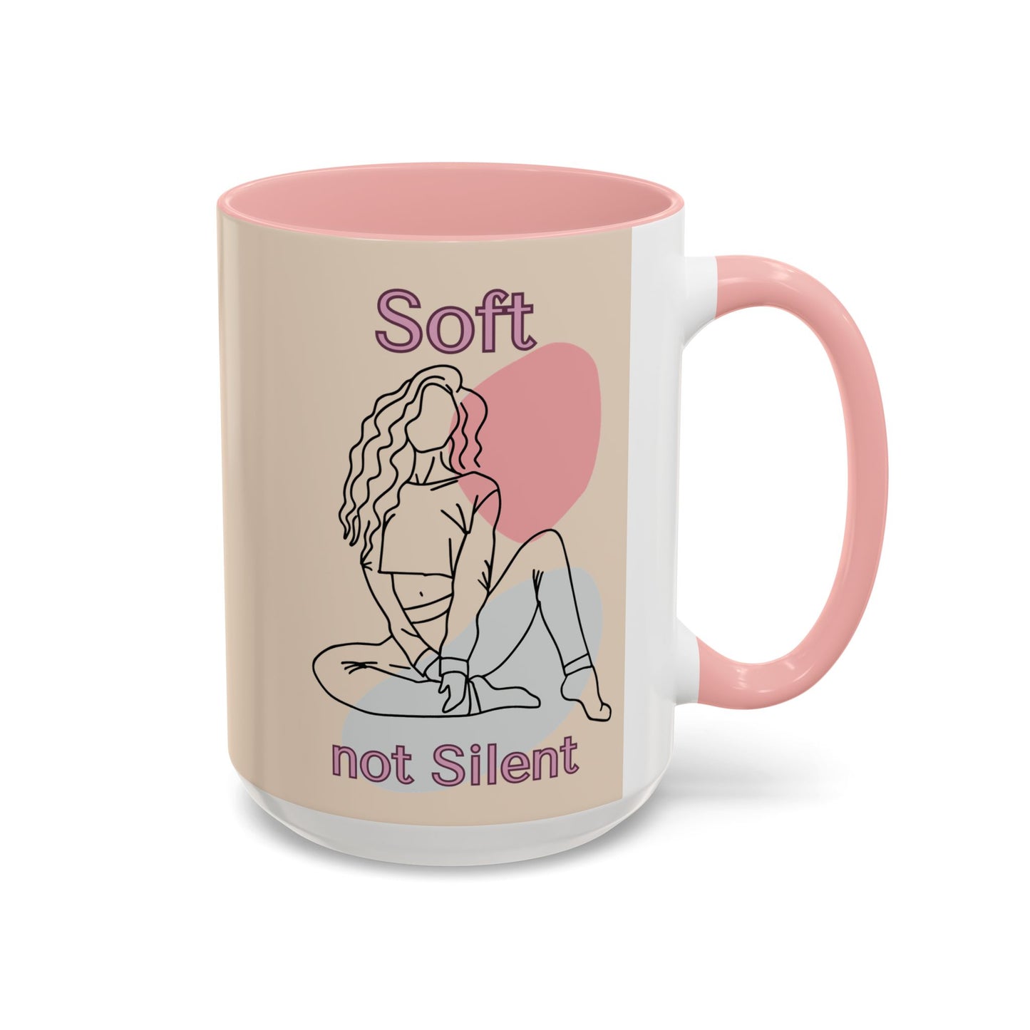 Soft Not Silent Mug – Empowering Aesthetic Coffee Cup (Pink or Black Handle)
