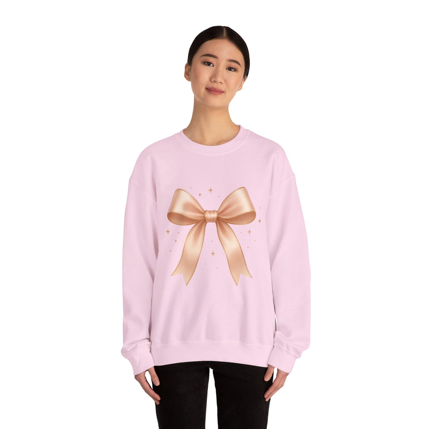 Soft Girl Christmas Bow Sweatshirt – Cozy Luxe Holiday Pullover