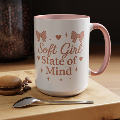 Soft Girl Coffee Mug | Cute Accent Cup, Cozy Home Decor, Girly Gift for Her, Aesthetic Drinkware for Coffee & Tea Lovers
