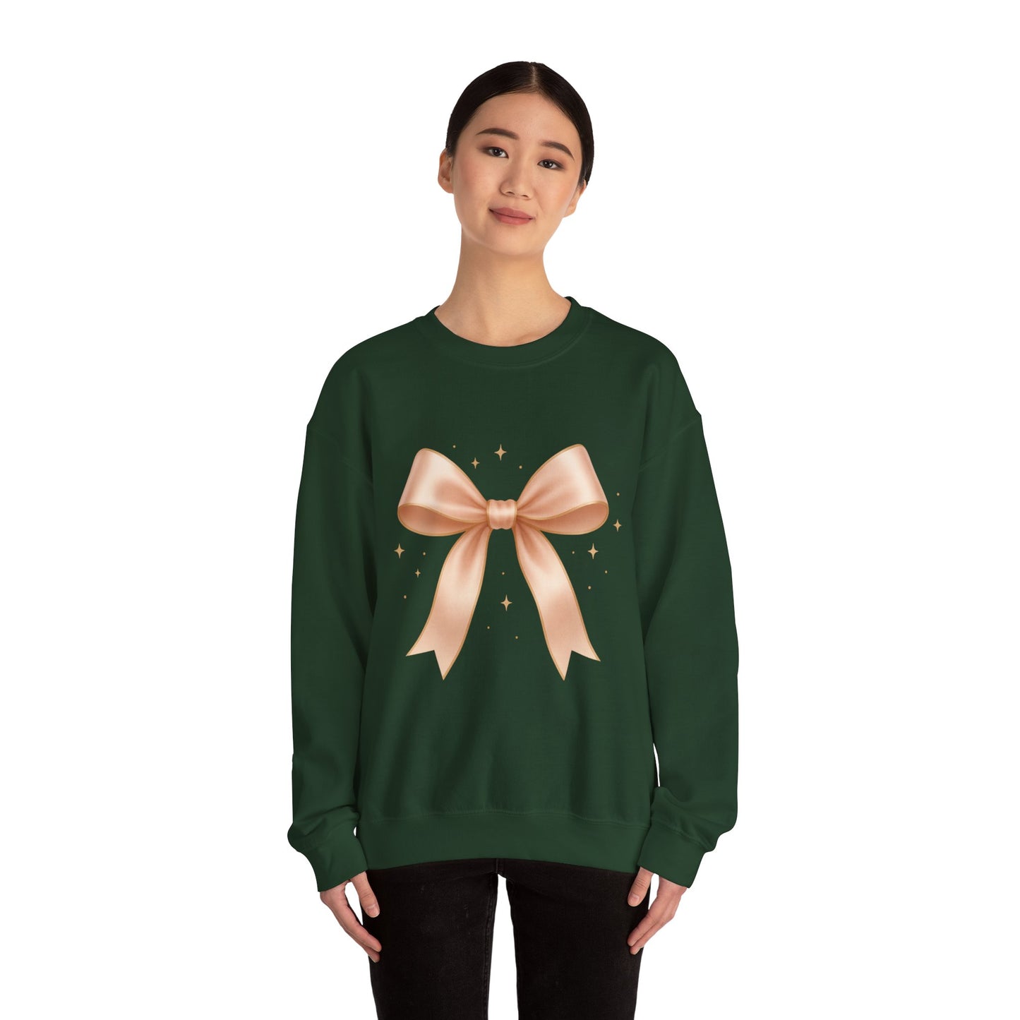 Soft Girl Christmas Bow Sweatshirt – Cozy Luxe Holiday Pullover