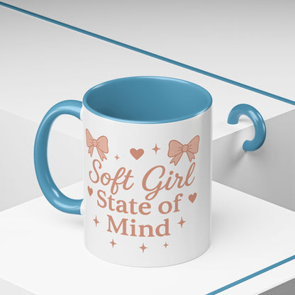 Soft Girl Coffee Mug | Cute Accent Cup, Cozy Home Decor, Girly Gift for Her, Aesthetic Drinkware for Coffee & Tea Lovers