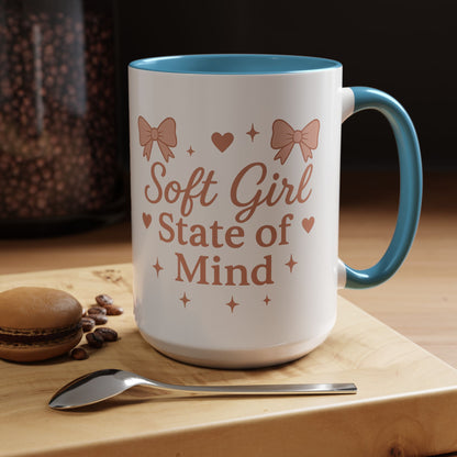 Soft Girl Coffee Mug | Cute Accent Cup, Cozy Home Decor, Girly Gift for Her, Aesthetic Drinkware for Coffee & Tea Lovers