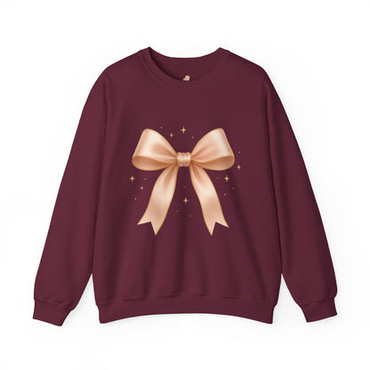 Soft Girl Christmas Bow Sweatshirt – Cozy Luxe Holiday Pullover