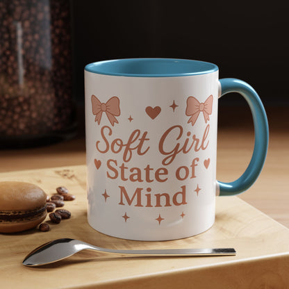 Soft Girl Coffee Mug | Cute Accent Cup, Cozy Home Decor, Girly Gift for Her, Aesthetic Drinkware for Coffee & Tea Lovers