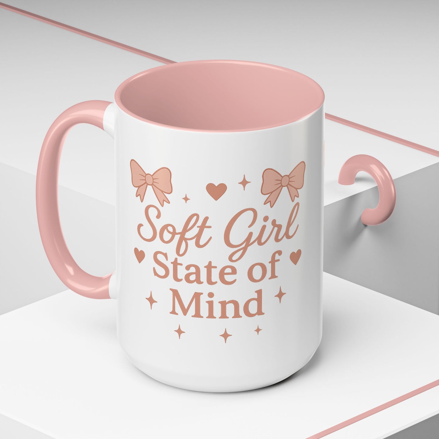 Soft Girl Coffee Mug | Cute Accent Cup, Cozy Home Decor, Girly Gift for Her, Aesthetic Drinkware for Coffee & Tea Lovers