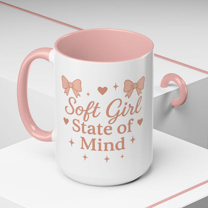 Soft Girl Coffee Mug | Cute Accent Cup, Cozy Home Decor, Girly Gift for Her, Aesthetic Drinkware for Coffee & Tea Lovers