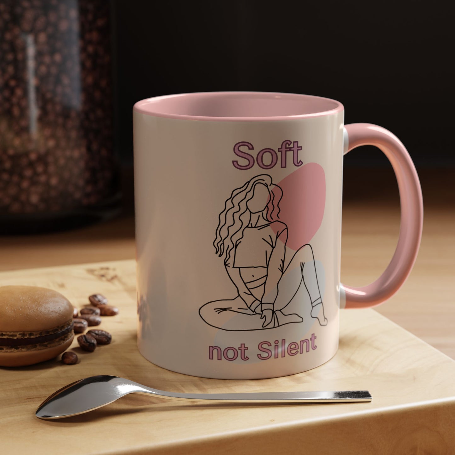 Soft Not Silent Mug – Empowering Aesthetic Coffee Cup (Pink or Black Handle)