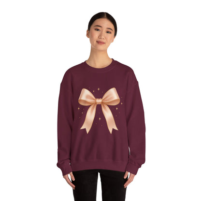 Soft Girl Christmas Bow Sweatshirt – Cozy Luxe Holiday Pullover