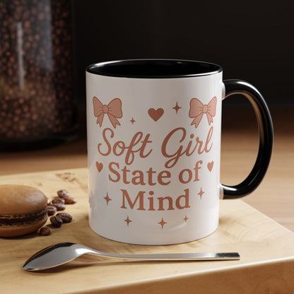 Soft Girl Coffee Mug | Cute Accent Cup, Cozy Home Decor, Girly Gift for Her, Aesthetic Drinkware for Coffee & Tea Lovers