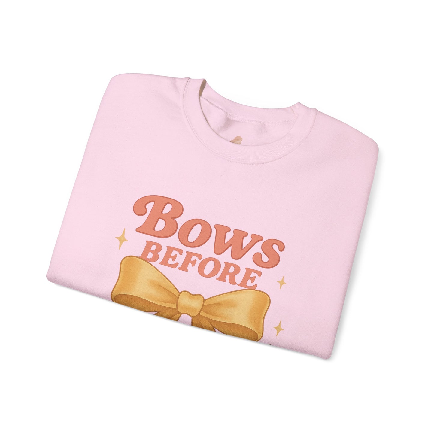 Bows Before Bros Christmas Sweatshirt | Soft Girl Christmas Crewneck | Cozy Festive Pullover for Women
