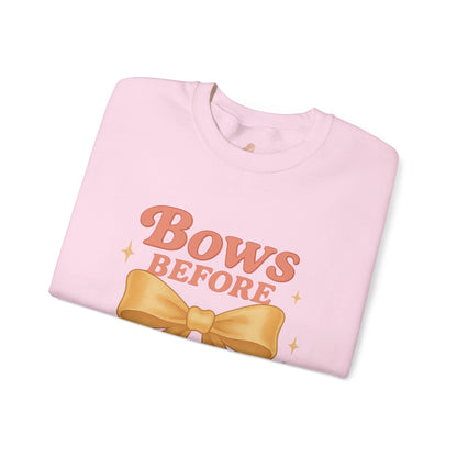 Bows Before Bros Christmas Sweatshirt | Soft Girl Christmas Crewneck | Cozy Festive Pullover for Women