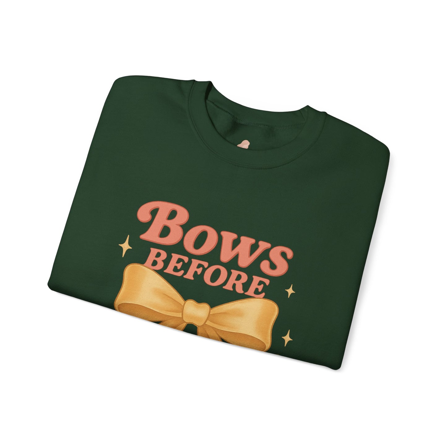 Bows Before Bros Christmas Sweatshirt | Soft Girl Christmas Crewneck | Cozy Festive Pullover for Women