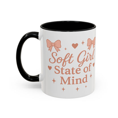 Soft Girl Coffee Mug | Cute Accent Cup, Cozy Home Decor, Girly Gift for Her, Aesthetic Drinkware for Coffee & Tea Lovers
